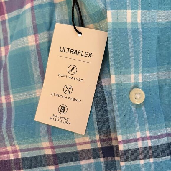 Ralph Lauren Plaid Button Down Shirt Stretch Regular Fit Men Medium NEW Blue - Picture 4 of 9